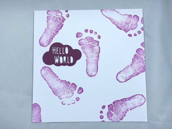 Baby footprint card - purple