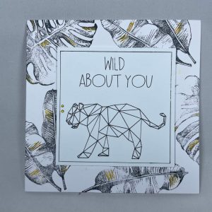 Geometric Tiger "Wild About You" Greeting's Card - Gold