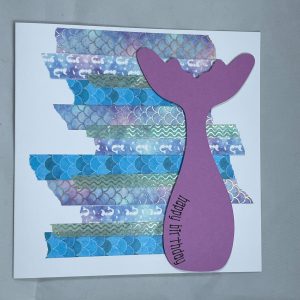 Purple whale happy birthday card