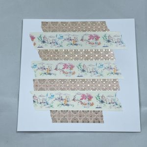 Pink and cream mosaic washi tape greetings card