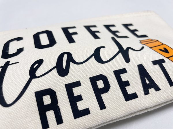 "Coffee Teach Repeat" Makeup Bag - Small