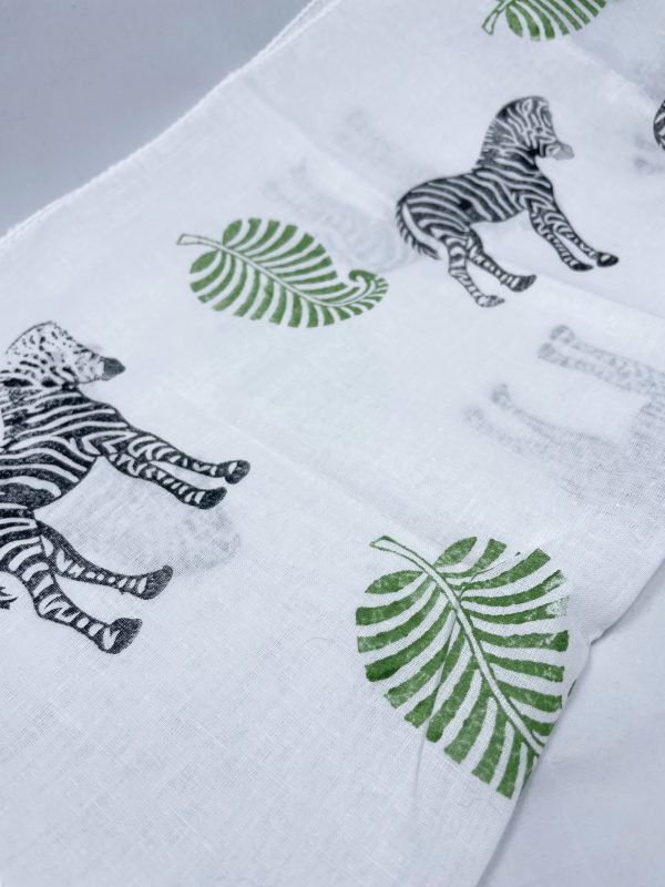Zebra print muslin cloth