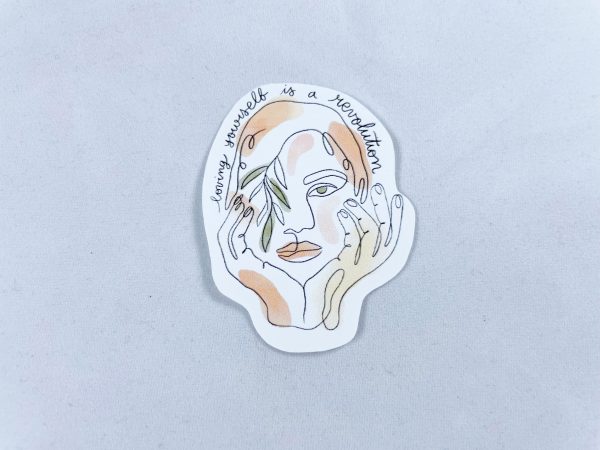 "Loving yourself is a revolution" portrait sticker